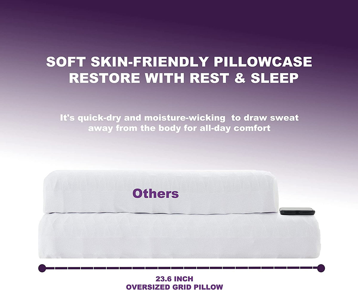 Purple Pillow by Berklan 100% Elastic Grid Ergonomic for Hot Sleepers