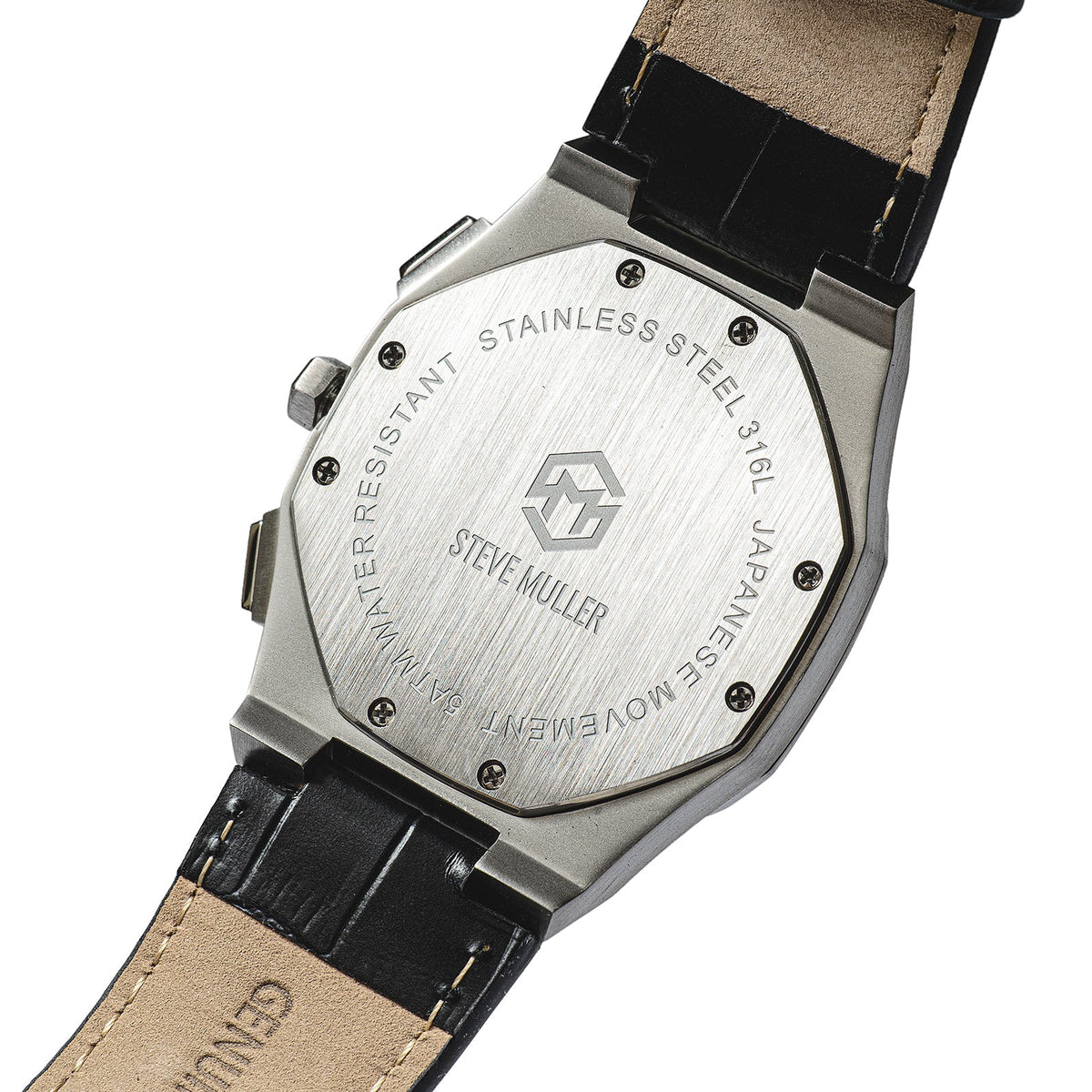 Sigourney Chrono Silver - Black Leather