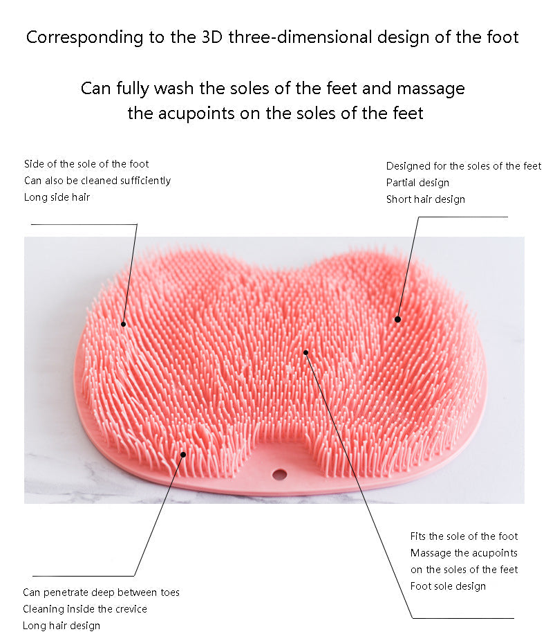 Silicone Foot Massag Brush Shower Massage Bathroom Non-slip Bath Mat Foot Anti-slip Mat scrubber