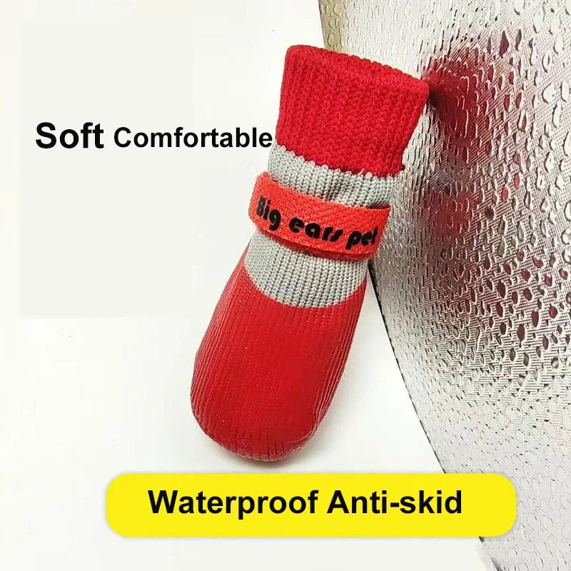 New model 4pcs/set Dog Socks Outdoor Anti-Slip Waterproof Paw
