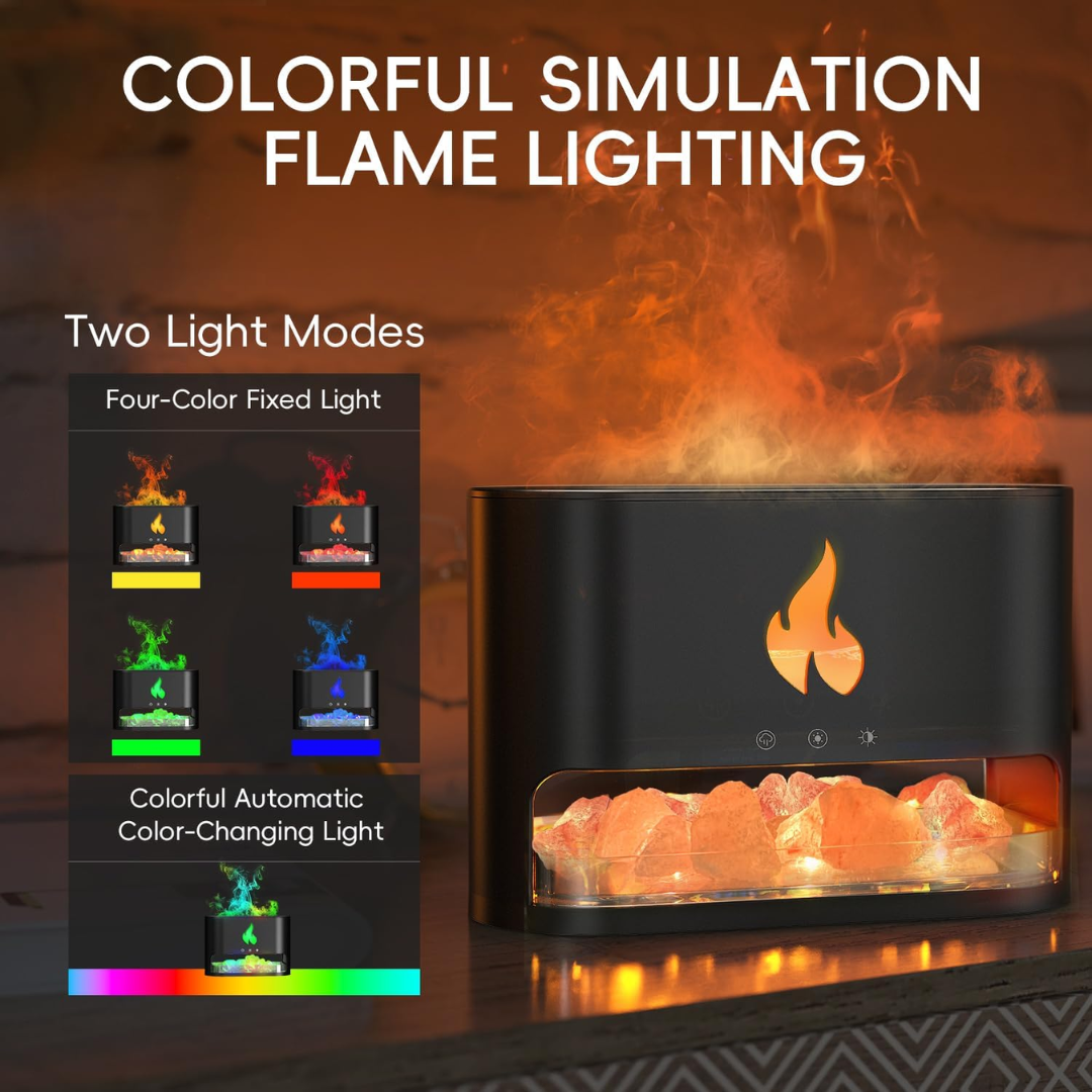 Marble Volcano Aroma Oil Diffuser with Flame Effect