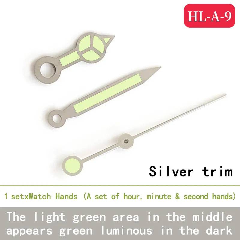 Watch Hands Green Luminous  Fit NH35 NH36 Movement For Seiko