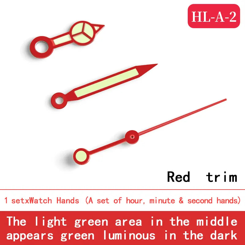 Watch Hands Green Luminous  Fit NH35 NH36 Movement For Seiko
