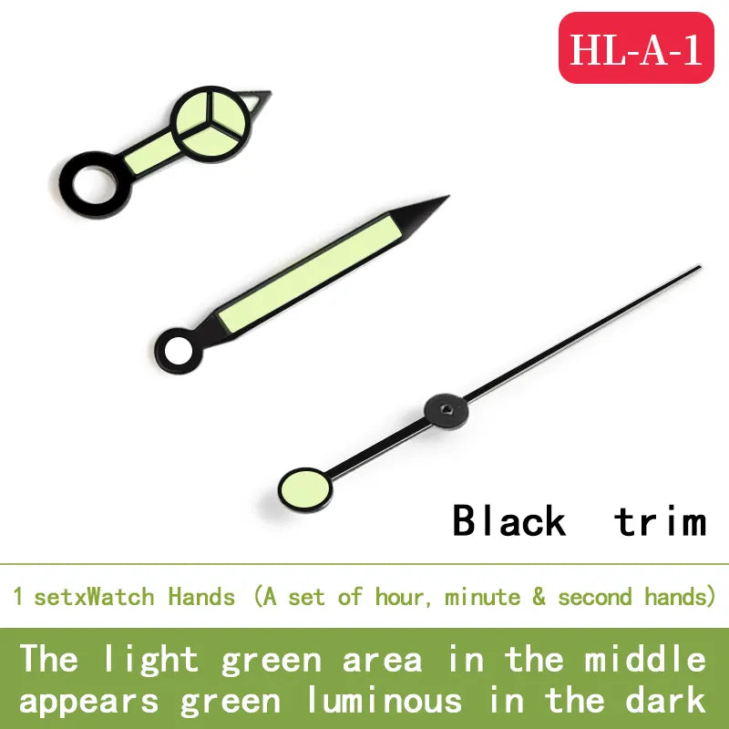Watch Hands Green Luminous  Fit NH35 NH36 Movement For Seiko